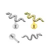 F136 Aleación de Titanio Aretes de Serpiente Labio Uñas Rosca Interna Uñas para Hueso de la Oreja Titanio Forma de Serpiente Fondo Plano Joyería para Perforación Venta Caliente Transfronteriza
