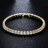 Pulseira de Zircônia Cravejada com Microesferas de Cobre Mais Vendida da Amazon, Joias de Moda de Alta Qualidade, Pulseira Tennis Quadrada 4X4 Atacado