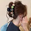 Lindo y elegante pinza de tiburón con forma de lazo, pinza para el pelo de moda con diseño floral, accesorio simple para peinados recogidos a medias