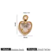 Colgante de Acero Inoxidable en Forma de Corazón con Diamantes, Borde Chapado en Oro de 18K, Piedra de Vidrio de Color en Forma de Corazón, Colgante para Accesorio de Joyería DIY