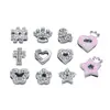 Aleación Incrustada con Pedrería, Corona en Forma de Corazón, Estrella de Cinco Puntas, Cuentas Planas con Agujero en Forma de Flor, Accesorios de Joyería para Pulseras de Muñeca DIY Hechas a Mano