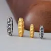Cuentas espaciadoras largas personalizadas martilladas de plata de ley s925, accesorios para enhebrar DIY para pulseras y joyería de plata