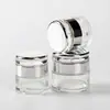En stock tarro de vidrio transparente para crema 20g botella para crema de ojos muestras de cuidado de la piel mascarilla crema facial botella dispensadora de loción venta al por mayor