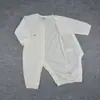 26 Pelele de Verano Fino para Bebé, Algodón Sin Costuras de Manga Larga para Gatear con Correas en los Tobillos, Tallas 66-80
