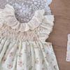 Vestido de Verano Floral para Bebé Niña Cutemily Algodón Suave Borde de Algodón Vestido Chaleco de Manga Volante