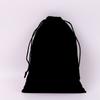 Bolsa de franela negra con cordón en la cintura para empaquetar joyas, bolsa de almacenamiento a prueba de polvo para joyas de franela, venta al por mayor