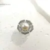 Anillo de Perla Grande de 10-11 mm para Mujer Cobre Relleno de Oro de 18 Quilates Chapado en Oro Grueso Zirconio de Circonio Cubic Zirconia Micro-Pavimentado Seiko Escuadra T Lujo Accesible Anillo de Perla