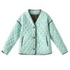 Z Ropa de Mujer Europea y Americana Transfronteriza 2025 Aliexpress Empalme Cuello en V Estampado Acolchado de Algodón Holgado Casual Empalme Chaqueta de Algodón