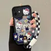 Adequado para Apple XS Pulseira com Rebites Iphone6Plus Pintada à Mão Moda 11 Transfronteiriço Gatinho Kt Se2 Capa de Celular 7/8P