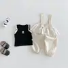 Colete Estampado Color Block Doce Novo de Verão Dianxi para Bebês e Crianças Pequenas, Macacão Casual Elegante de Bolinhas para Bebê