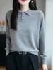Tejido de Lana Fina con Hombros Calados de Ganchillo Versátil para Mujer Primavera y Otoño Simple y Elegante Calados de Ganchillo