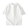 230g Comércio Exterior Transfronteiriço Tamanho Europeu Roupa Estampada Pod Cor Sólida Camiseta Manga Curta Estilo Americano Marca de Moda Masculina Uniforme de Classe Camiseta