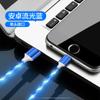 Cabo de dados de streamer colorido linha de carregamento para celular Apple tipo-c Android Huawei adesivo luminoso carro