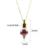 Collar con Colgante de Botella de Cinabrio Chapado Eléctricamente en Oro Real de 18 Quilates que Conserva el Color, Caja Gawu de Cinabrio con Forma de Corazón y Gota de Agua, Collar con Colgante de Arena Dorada Púrpura