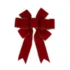 Tecido Red Velvet com Laço de Ouro Decoração de Natal Laço de Veludo Criativo Adequado para Guirlandas Externas e Presentes