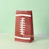 Venta al por mayor transfronteriza bolsa de papel para embalaje de dulces deportivos fútbol baloncesto bolsa plana de papel Kraft en stock logo impreso