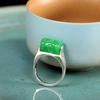 Anillo Geométrico de Dragón de Hierro Incrustado en Plata S925 Moda Simple Abierto Giratorio para Mujer