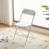 Silla Plegable de Plástico, Silla para Uso Doméstico con Respaldo, Silla Popular para Fotos, Silla de Comedor para Dormitorio, Silla Plegable para Oficina de Conferencias, Taburete Plegable para Exteriores