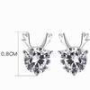 Brincos de Chifre Banhados a Platina Joias Elegantes Simples Pequenos Fofos Brincos de Chifre de Alce Brincos de Diamante Cintilantes Não Alergênicos