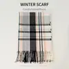 Bufanda Nueva de Cuadros Estilo Coreano Moda Imitación Cachemir Borla Chal Grande Invierno Cuadros Pareja Mismo Estilo Bufanda Cálida