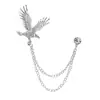 Broche para Hombre Estilo Coreano Británico Cadena de Águila Pin de Borla Versátil Insignia de Joyería de Corsage de Moda