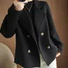 Abrigo de Lana Grueso con Forro Polar para Mujer 2026 Estilo Corto Otoño e Invierno Petite Holgado Blazer de Media Temporada Cuello Blazer Chaqueta de Lana