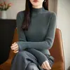 Suéter grueso de punto medio de cuello alto para otoño e invierno para mujer, suéter de punto de 7 puntos al por mayor con textura de trenzado, vintage y texturizado