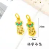 Pulseira de Corda Trançada Artesanal DIY com Pingente de Bolsa da Sorte e Fivela Ruyi em Esmalte Dourado Areia de Longa Duração Acessórios Culturais e Criativos