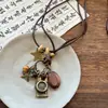 Collar con Colgante de Mariposa de Cuerda de Cera Bohemia para Cámara Estilo Étnico Vintage Cadena para Clavícula Collar de Alta Calidad para Mujeres Venta al por Mayor