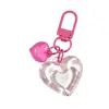 Hebilla de Puerta Transparente con Forma de Corazón Hueco Anillo para Tarjeta Hebilla Colgante Colgante para Bolsa Muñeca Accesorios para Joyería DIY Material para Llavero