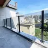 Corrimãos de Escada com Ranhura Interna em Coluna de Aço Inoxidável, Guarda-corpos de Vidro Sem Moldura Domésticos Internos e Externos, Casas Rurais Autoconstruídas