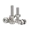 Juego de Tornillo y Tuerca Redonda de Cabeza Cruzada de Acero Inoxidable 304, Combinación de Tornillo y Tuerca de Cabeza Plana, Juego de Arandela Plana y Arandela de Resorte, Personalizable