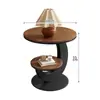 Mesa de centro estilo vintage de lujo ligero color nogal para sala de estar, uso doméstico, juego de mesa de té ovalada, nuevo modelo de diseñador simple y moderno