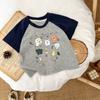 Traje de Verano de Manga Corta para Bebé Estilo Coreano Guapo Niño con Camiseta Casual Fina Estampada con Dibujos Animados Shorts Combinables para Bebé