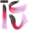 Pelucas Trenzadas de Colores Estilo Europeo y Americano, Coletas de Color Degradado, Trenzas de Espiga de Celebridades de Internet, Trenzas de Boxeadora de Tres Hebras para Discoteca