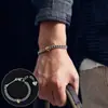 Pulsera Trenzada Retorcida para Hombres y Mujeres, Muñequera Retro de Personalidad Resistente, Diseño de Nicho Moderno, Joyería Hip-Hop Punk de Estilo Abierto