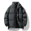 Jaqueta de algodão com enchimento para casais para homens, casaco puffer casual versátil com capuz para o inverno, casaco de algodão espesso e quente para homens