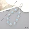 Joyas de Cuentas Colgante Acrílico Flor Escarchada Colgante Llavero con Cuentas Llavero de Niña Colgante para Bolso