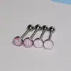 Ojos con Venas Rojas, Piercing de Lengua que Gotea Aceite, Adorno de Lengua Espiral Externo de Acero Inoxidable, Anillo de Lengua Recubierto de Goma, Joyería para Piercings Corporales al por Mayor