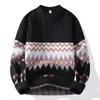 Tejidos para Hombre Transfronterizos 25 Años Otoño e Invierno Nuevo Estilo Coreano Moda Casual para Hombre Tejidos Combinación de Colores Camiseta Interior de Tejido
