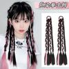 Boxe trança, peruca, cabelo comprido feminino, rabo de cavalo alto, trança, doce menina suja, trança longa, trança longa, tingido colorido torção trança, peruca