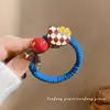 Goma para el Cabello Hecha a Mano de Tela Satinada con Perlas, Cuerda Elástica Alta para Cola de Caballo, Accesorio para el Cabello