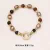 Pulseira de Contas Vintage Olho de Tigre Maillard para Mulheres, Luxo Leve, Moda de Alto Padrão, Simples e Elegante, Pulseira Versátil para Atacado