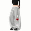 Pantalones Deportivos Casuales de Pierna Ancha Hip-Hop Originales Americanos Hechos en Casa con Letras de Amor para Hombres y Mujeres