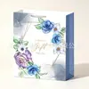 En stock bolsa de regalo de cartulina blanca engrosada bolsa de papel floral acuarela simple en inglés cumpleaños Día de la Madre banquete universal