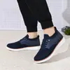 Zapatos Casuales para Hombre con Parte Superior de Malla Tejida Transfronteriza, Cómodos y Transpirables, Slip-On, Ligeros, Estilo Europeo Británico