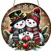 Serie de letreros redondos de madera navideños transfronterizos Papá Noel y renos letreros decorativos para el hogar y exteriores