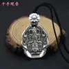 Collar con Colgante de Plata de 99 Pies del Año del Buey Ocho Deidades Protectoras Zodiaco Masculino Seis Caracteres Manifiesto Benmingfo
