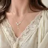 Collar de Flor de Jazmín Cuadrada para Mujer, Plata Pura S999, Nuevo Diseño Popular de Nicho, Cadena Clavicular Floral de Lujo Ligero de Alta Gama