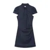Ropa de Moda Europea y Americana Transfronteriza, Vestido Mini de Moda con Hebilla de Nudo Más Vendido en Aliexpress
